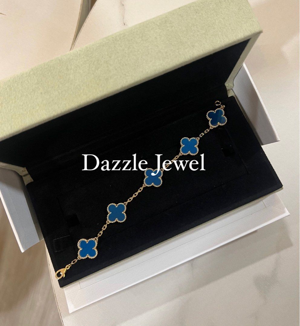 Vca blue agate bracelet clearance