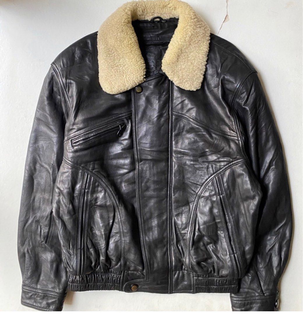 Vintage Aldo Leather Jacket detachable fur colar Men s Fashion Coats Jackets and Outerwear on Carousell