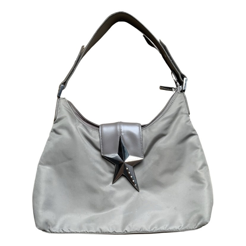 Mugler iconic star logo pink nylon shoulder bag