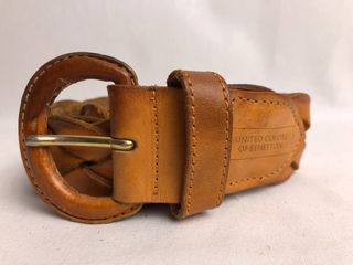 Vintage United Colors Of Benetton Classic Braided Genuine Leather Belt