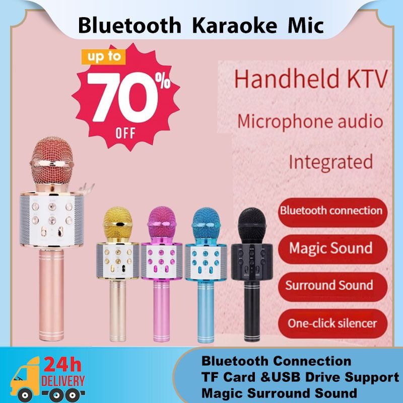 Karaoke Wireless Microphone 4 in 1 Handheld Bluetooth Microphones