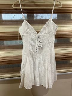Zara Embroidered White Romper Dress