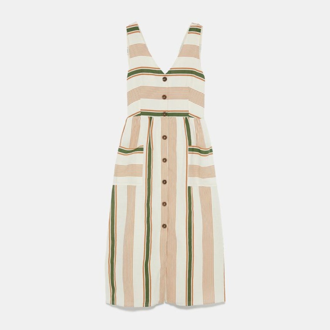 ZARA Striped Rustic Dress