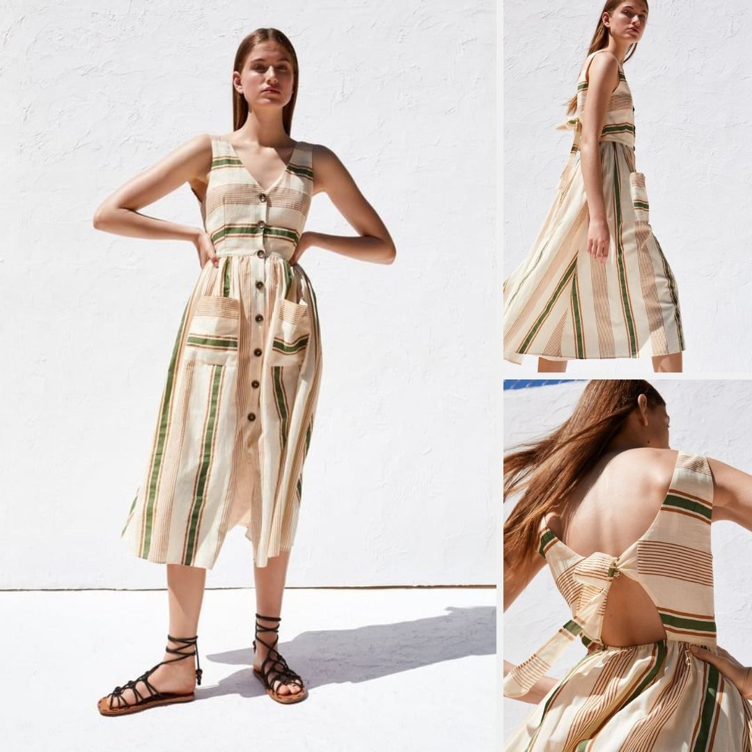 Zara striped store rustic dress
