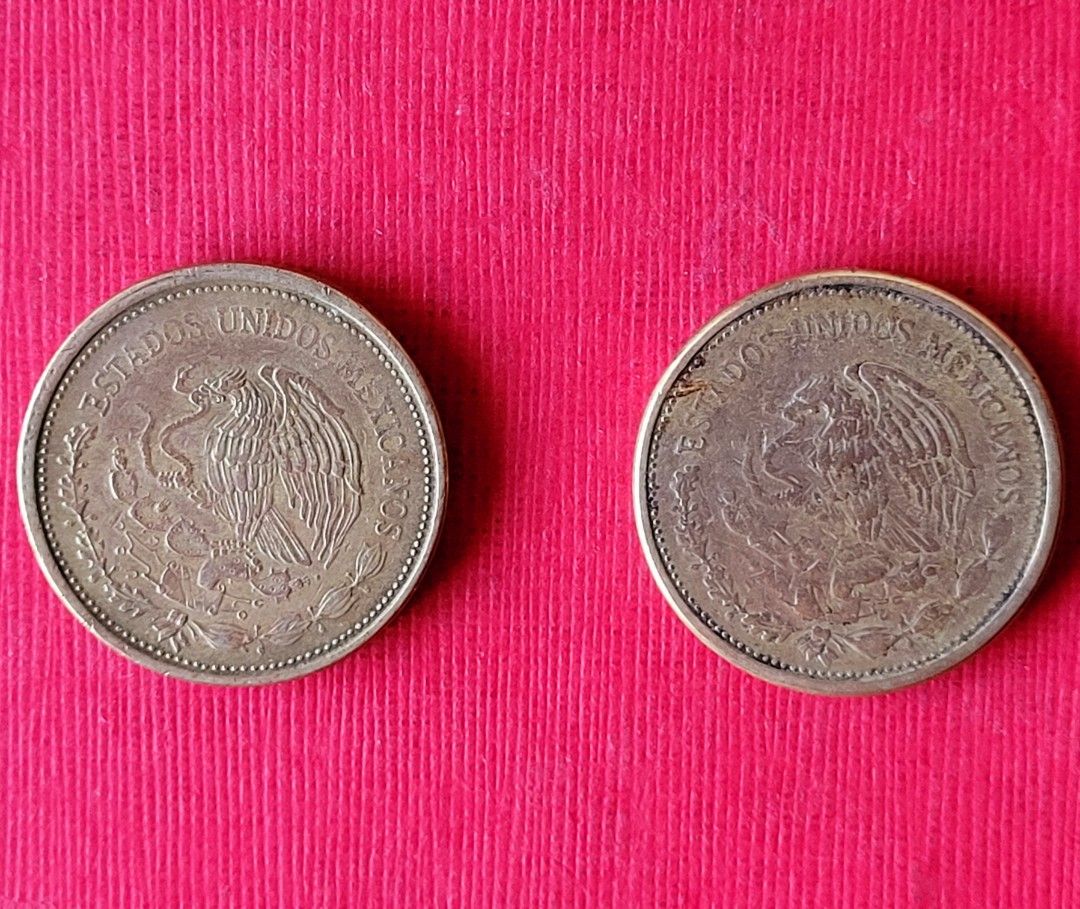 018金黃色墨西哥各年代厚實（100先伯特）錢幣（2枚合拍，保真，美品