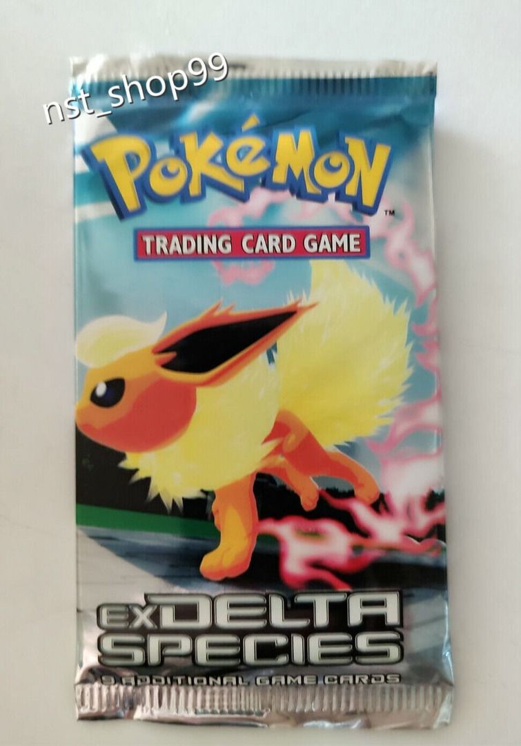 100% Genuine Pokemon Booster Pack- Ex Delta Species - Flareon Artwork -  Sealed Pack, Hobbies & Toys, Toys & Games on Carousell