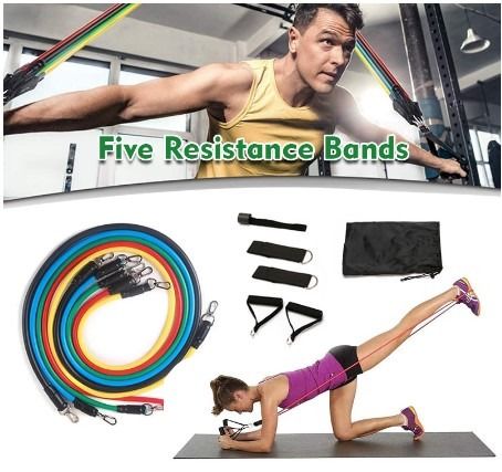 11Pcs Latex Resistance Bands Resistance Tube Set Band Rubber