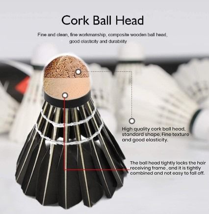 12 Pcs NEW SHUTTLECOCK Badminton Training For Indoor Outdoor Games 12Pcs Shuttlecock Balls Goose Feather