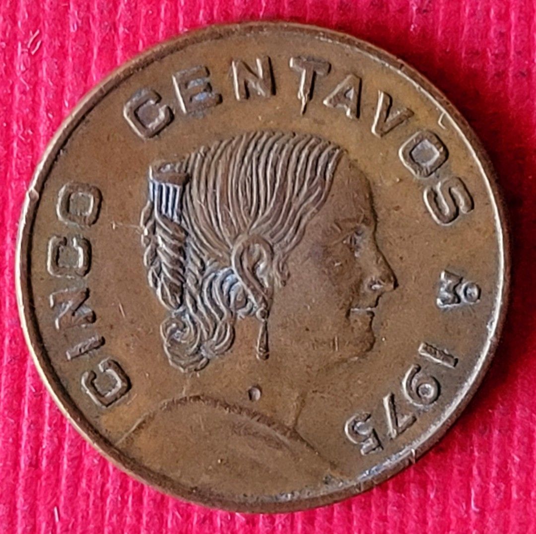 48墨西哥1975年黃銅錢幣乙枚（保真，美品）。