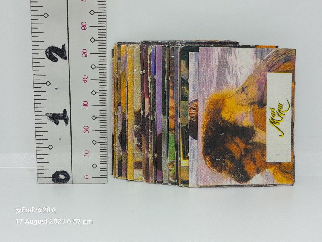 1990s Mari Mar Half Size Teks (22pcs) (Category: Vintage Collectibles) located in San Pablo. Submitted by fredambion (Listing ID 1254536290, Image 1). Description: *Please Take Time To Read Descriptions & Check The Photos *What You See Is What You Get *1990s Mari Mar Half Size Teks *All For Only 200 / 22pcs *Batang 90s Memorabilia *No Doubles *Half The Size Of Standard Card *Well Used to Heavily Used Condition *2nd Hand Condition *Manage Your Exp
