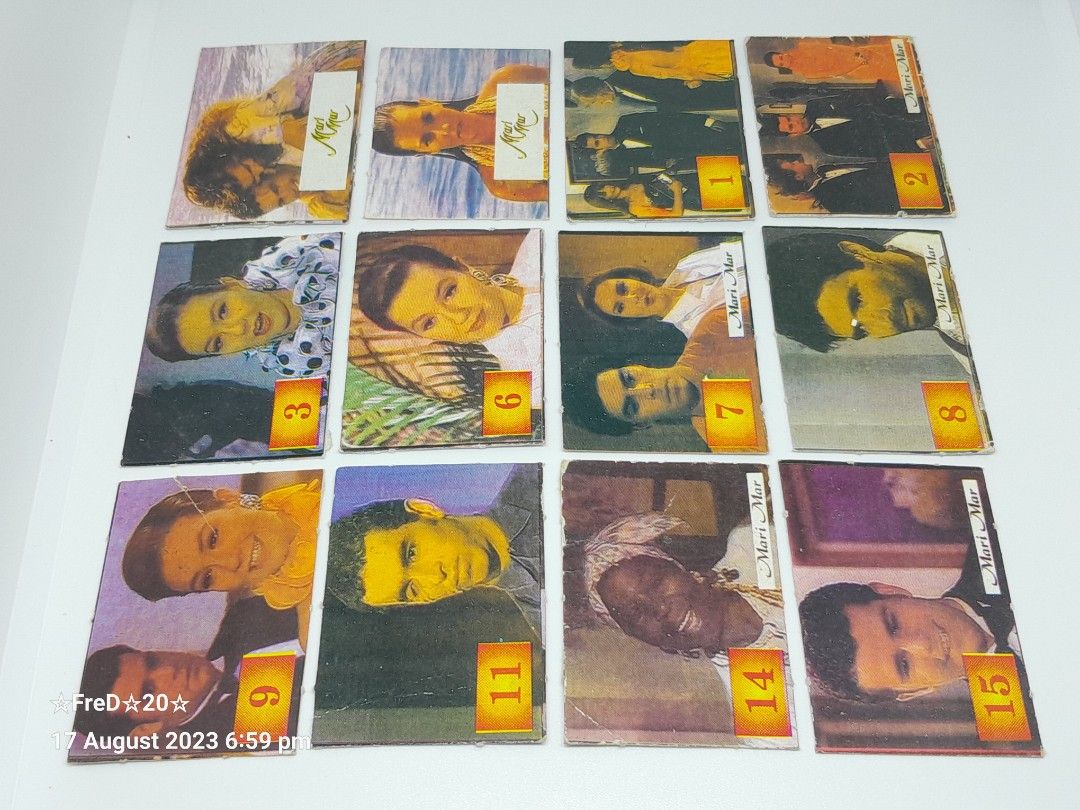1990s Mari Mar Half Size Teks (22pcs) (Category: Vintage Collectibles) located in San Pablo. Submitted by fredambion (Listing ID 1254536290, Image 3). Description: *Please Take Time To Read Descriptions & Check The Photos *What You See Is What You Get *1990s Mari Mar Half Size Teks *All For Only 200 / 22pcs *Batang 90s Memorabilia *No Doubles *Half The Size Of Standard Card *Well Used to Heavily Used Condition *2nd Hand Condition *Manage Your Exp