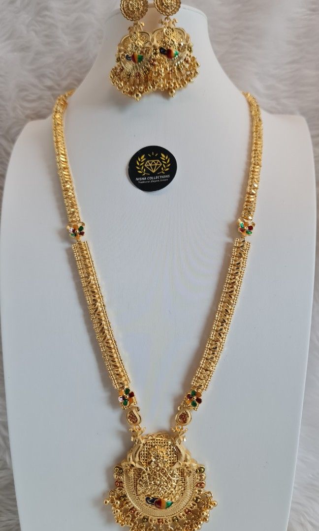 1gm Indian gold plated Long chain set Women s Fashion Jewelry