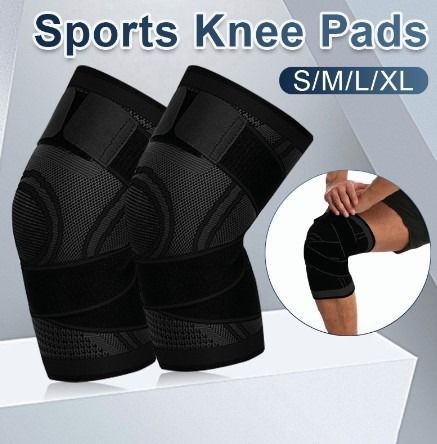 1pc Basketball Leg Sleeve Knee Protector Sports Long Kneepad (Black L)
