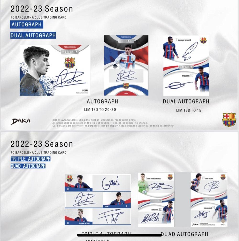 2022-23 Season FC BARCELONA CLUB TRADING CARD SELLING POINTS