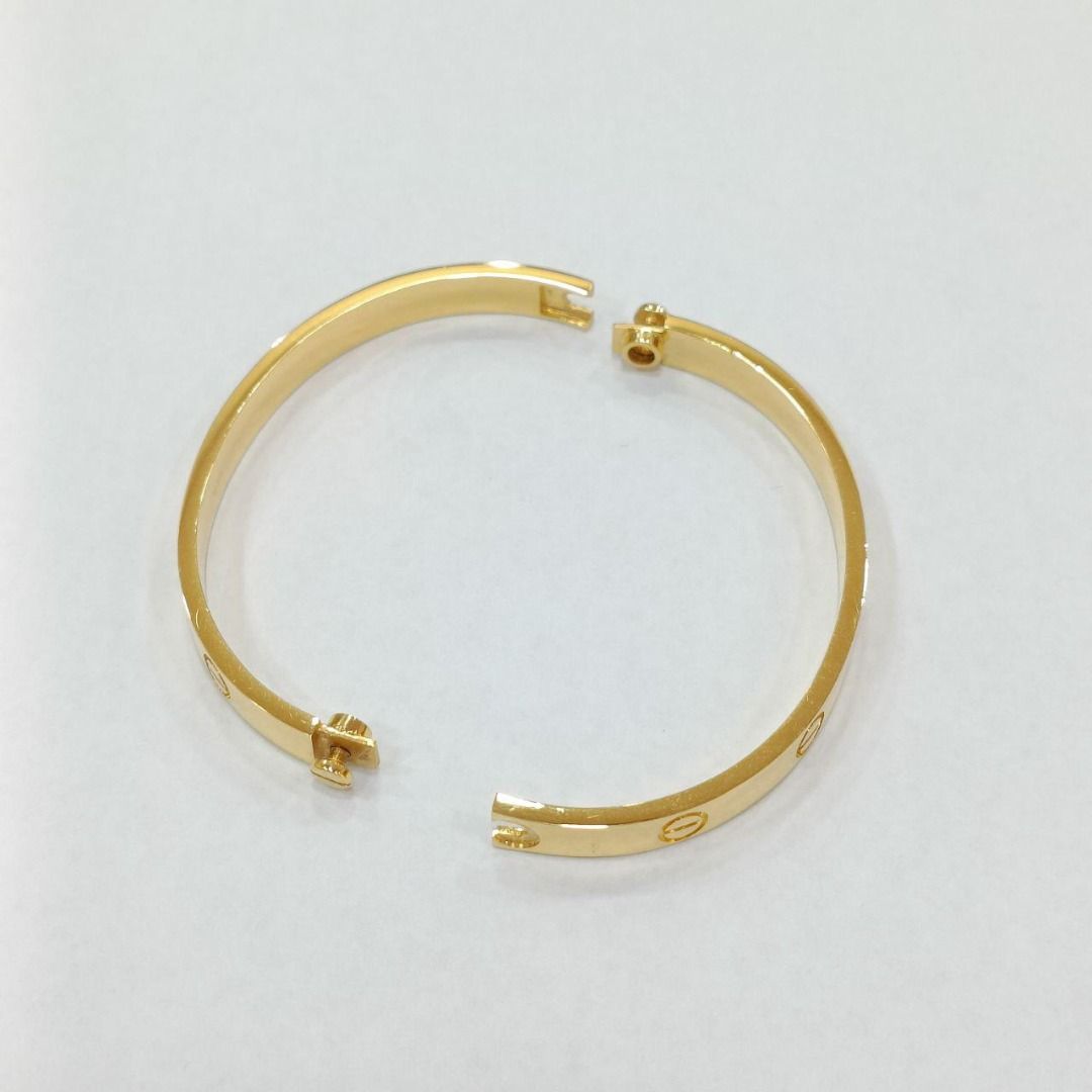 Gold bangle sale with screw design