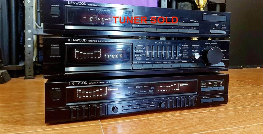 2 Layer Kenwood Control Preamp KC207 & Kenwood Graphic Equalizer GE87 all in Working Condition