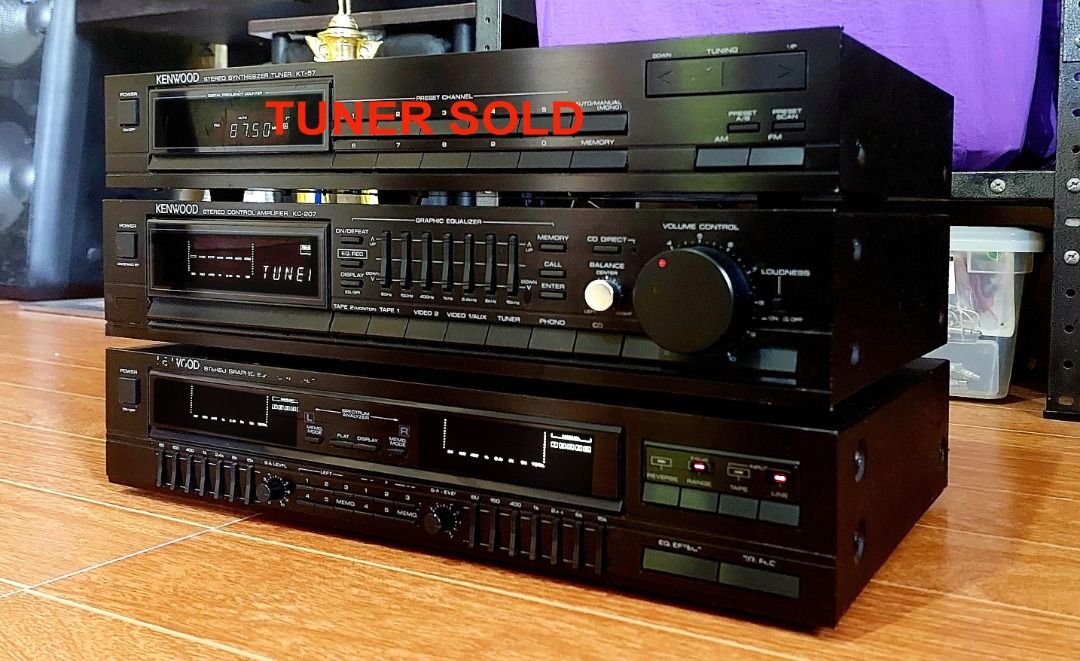 2 Layer Kenwood Control Preamp KC207 & Kenwood Graphic Equalizer GE87 all in Working Condition