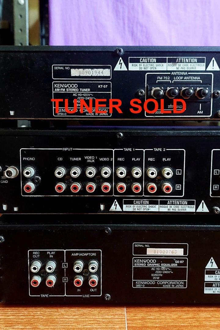 2 Layer Kenwood Control Preamp KC207 & Kenwood Graphic Equalizer GE87 all in Working Condition