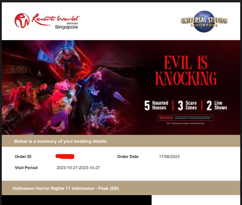 HHN TICKETS 27 OCT 2023, Tickets & Vouchers, Event Tickets on Carousell