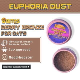 8BitesPH Euphoria Dust Berry Bronze All Natural Organic Japanese Catnip for Cats WITH TOY