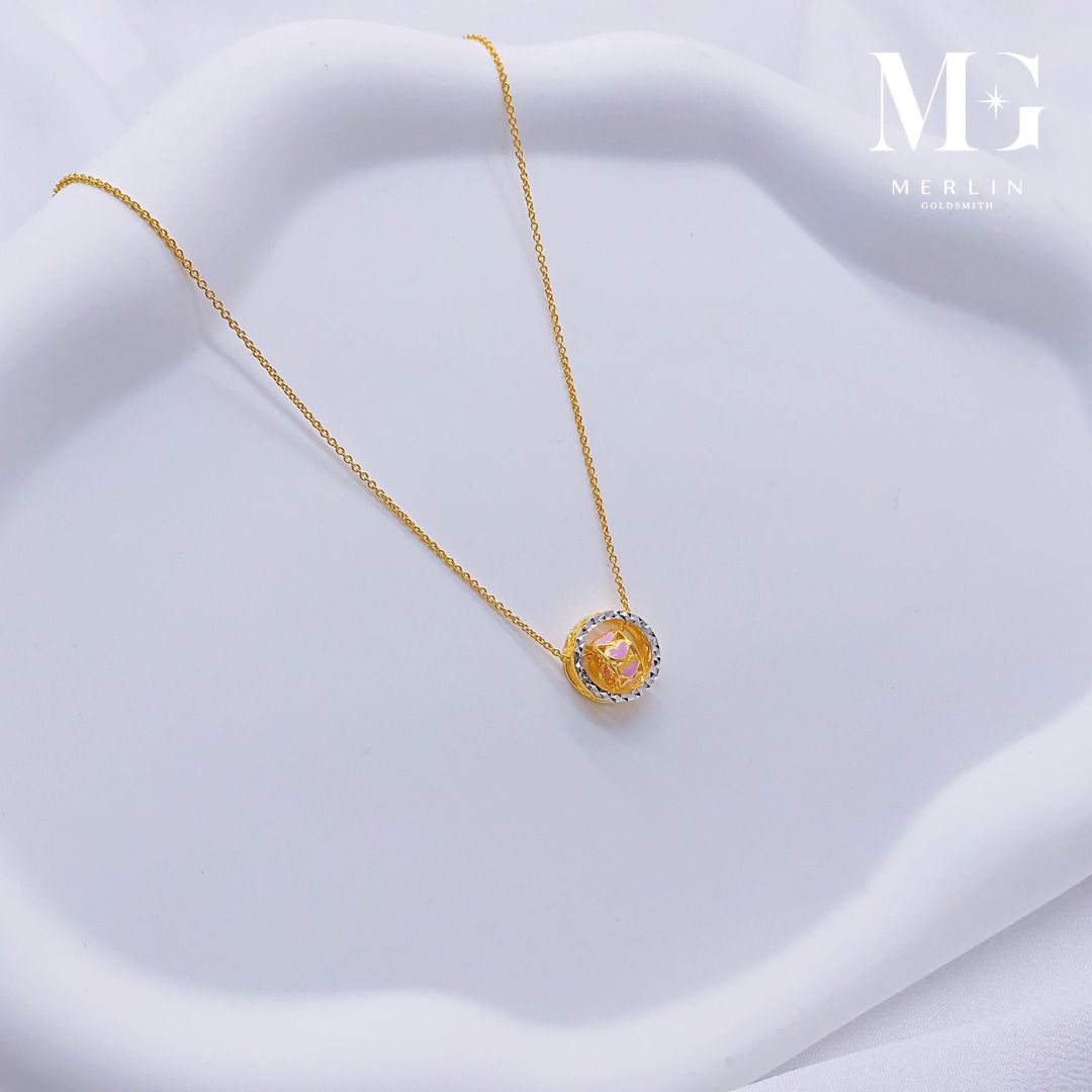 916 Gold Intertwined Love Hoops Necklace