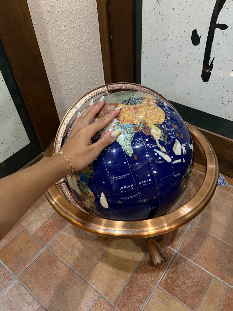 アンティーク天然石 アンティーク 地球儀 stone globe