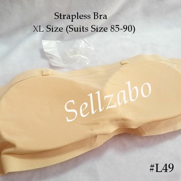 👙 #L49 Size XL (85/90) Bra Beige Colour Strapless Removable Paddings Wear  Lingerie Ladies Girls