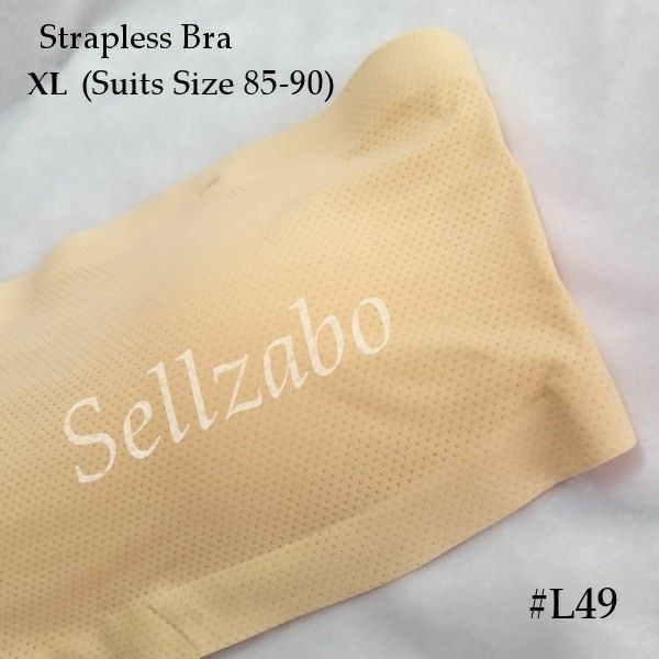 👙 #L49 Size XL (85/90) Bra Beige Colour Strapless Removable Paddings Wear  Lingerie Ladies Girls