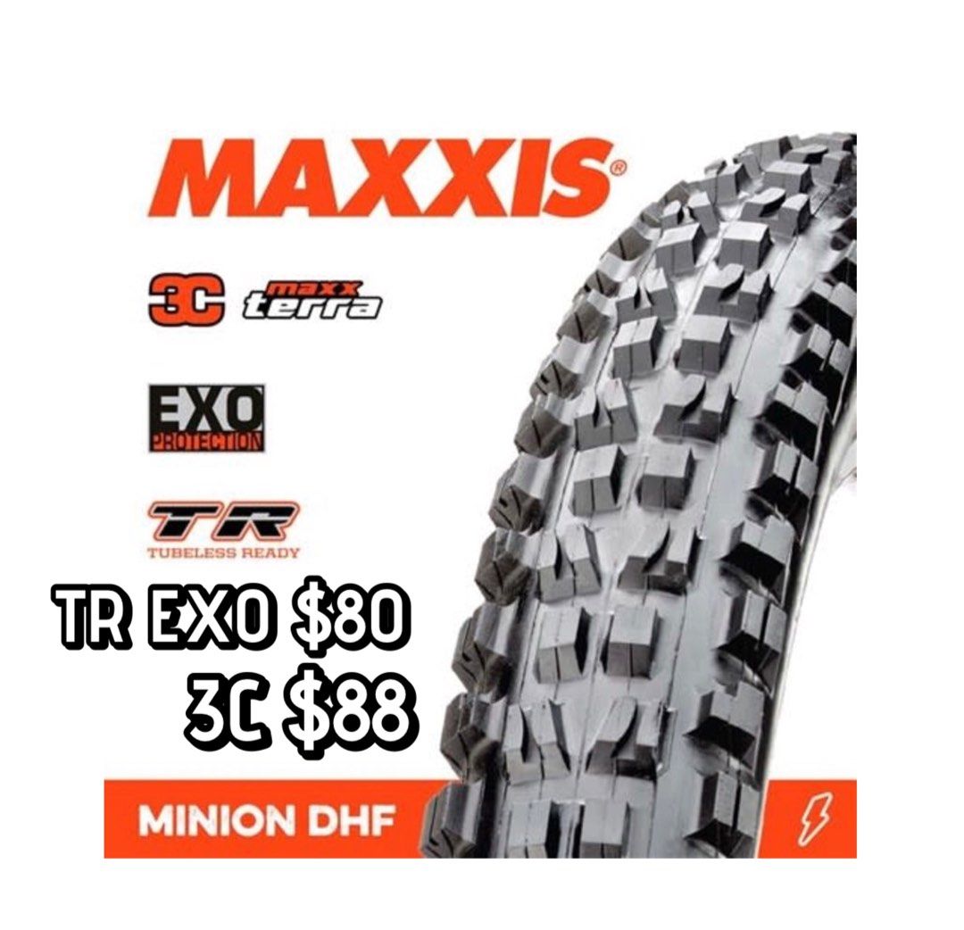 Maxxis 27.5 X 2.5 Minion DHF 3C Wide Trail MTB Tubeless Ready Folding Tyre Dcbikes TR EXO 80 3C 88 PRICE FOR 1 TIRE