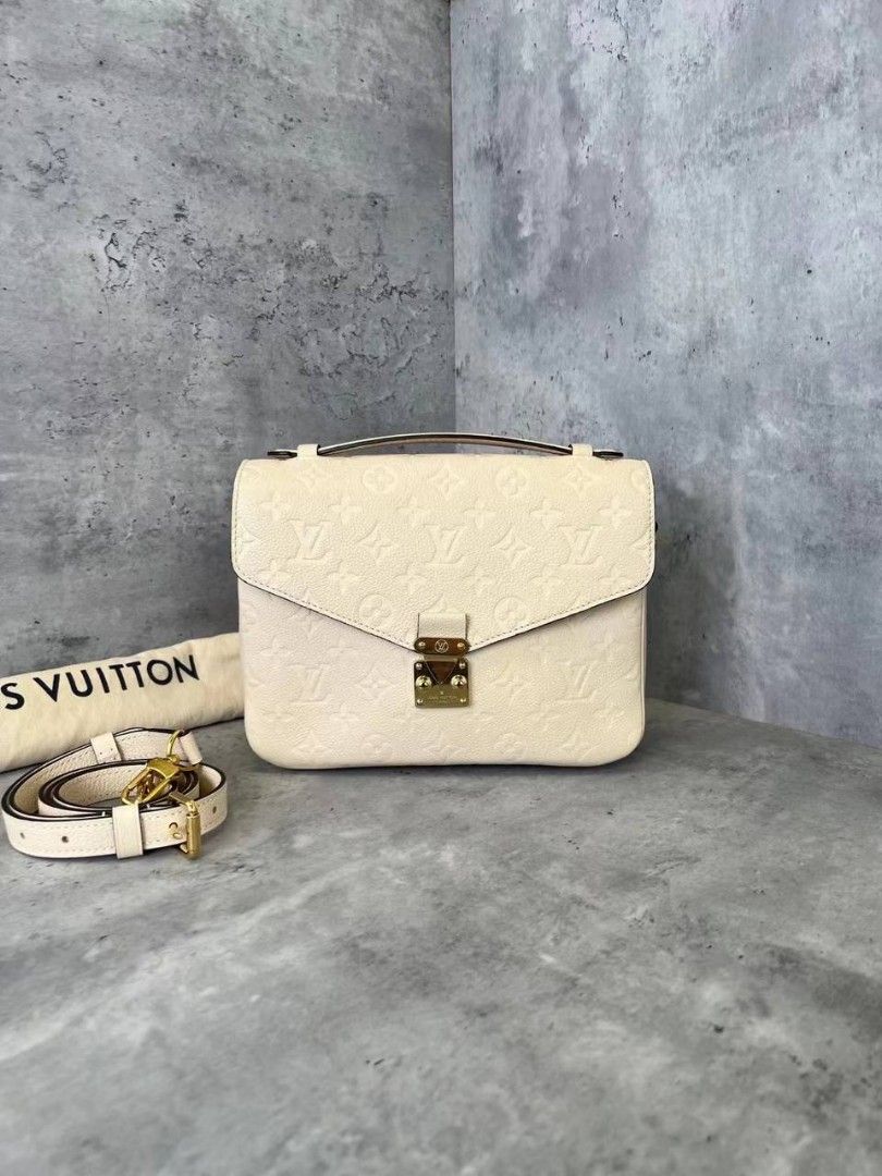 Louis+Vuitton+Pouch+White+Leather for sale online