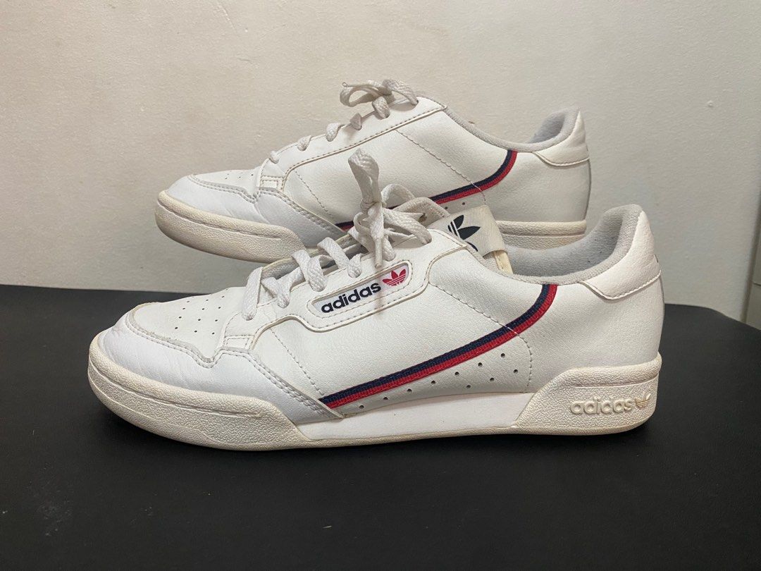 Adidas originals continental 80's trainers in off white with gum sole store