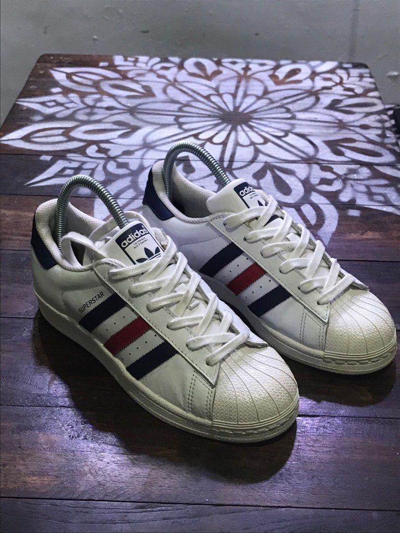 Adidas Superstar 80 s white red blue Fesyen Wanita Sepatu di Carousell