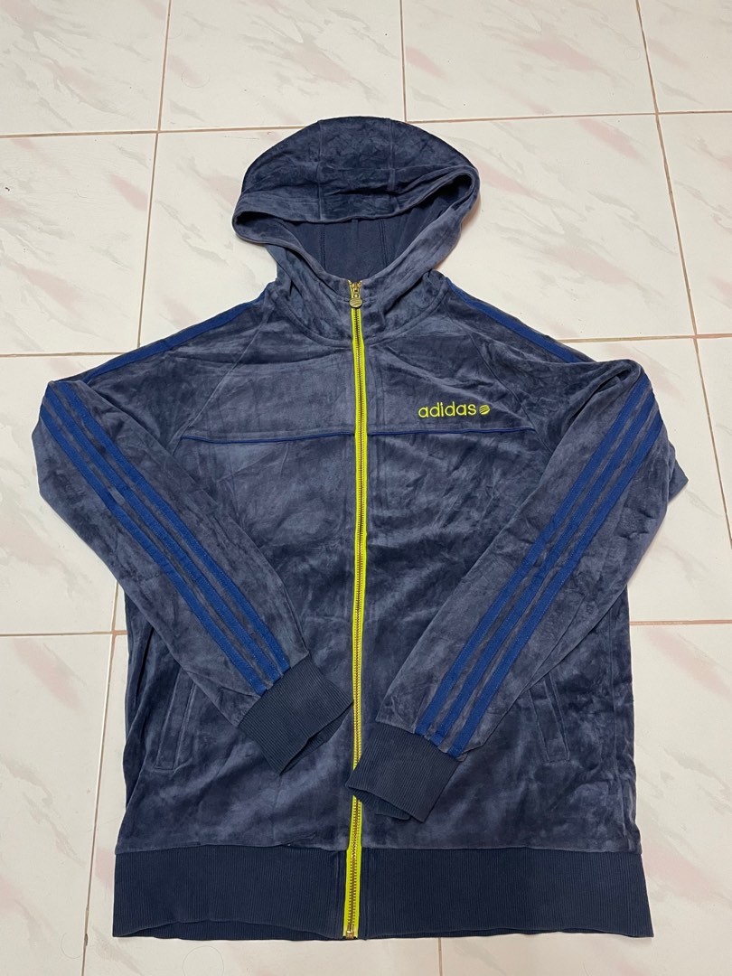 Adidas Velvet hoodie, Men's Fashion, Tops & Sets, Hoodies on Carousell