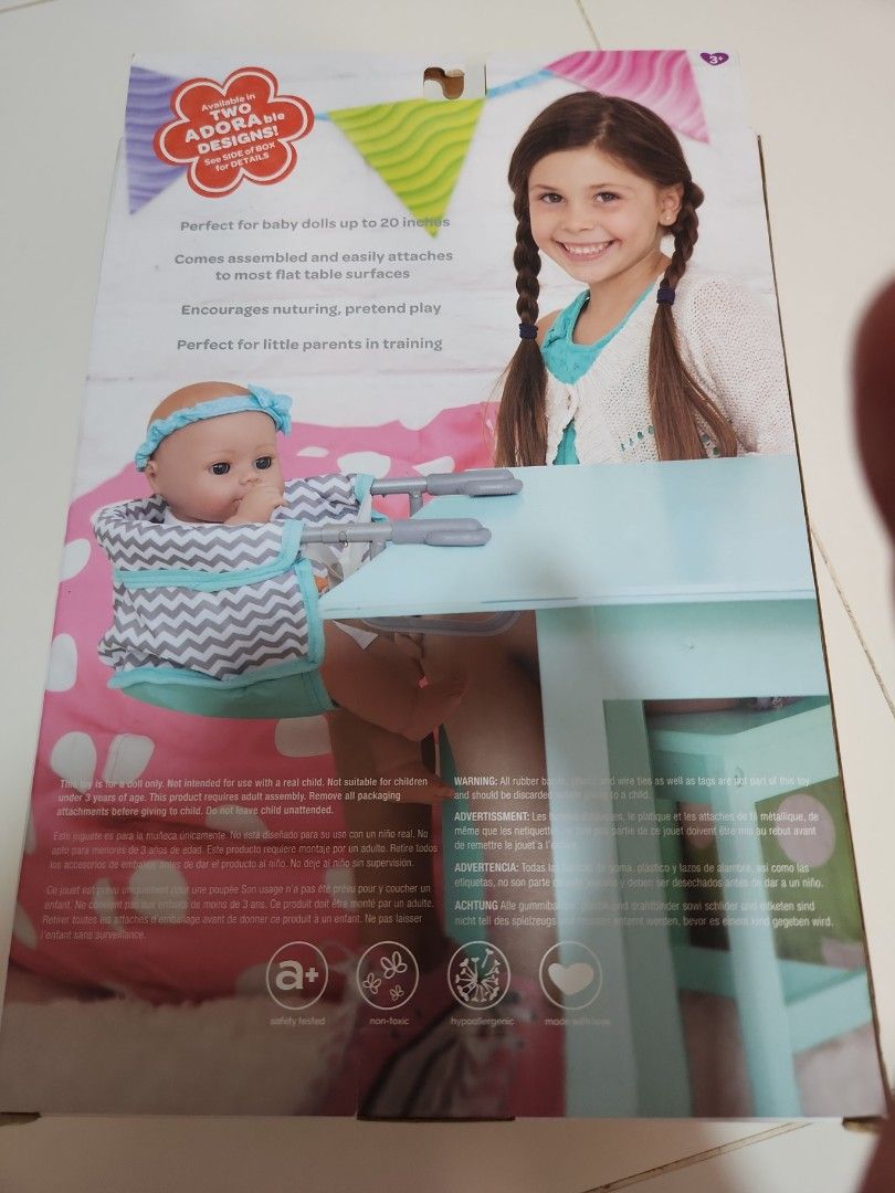 Adora Baby Doll Carrier in Gender Neutral Zig Zag Design - Adora