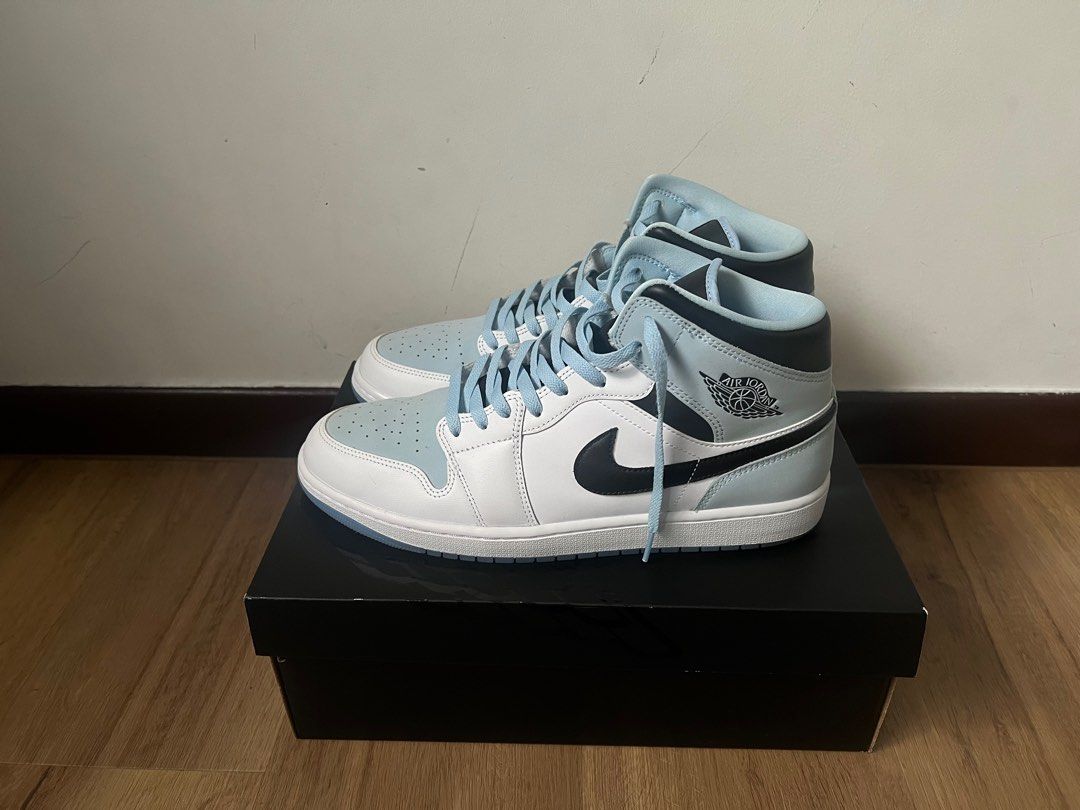Air Jordan 1 Mid SE Iced Blue Men s Fashion Footwear Sneakers