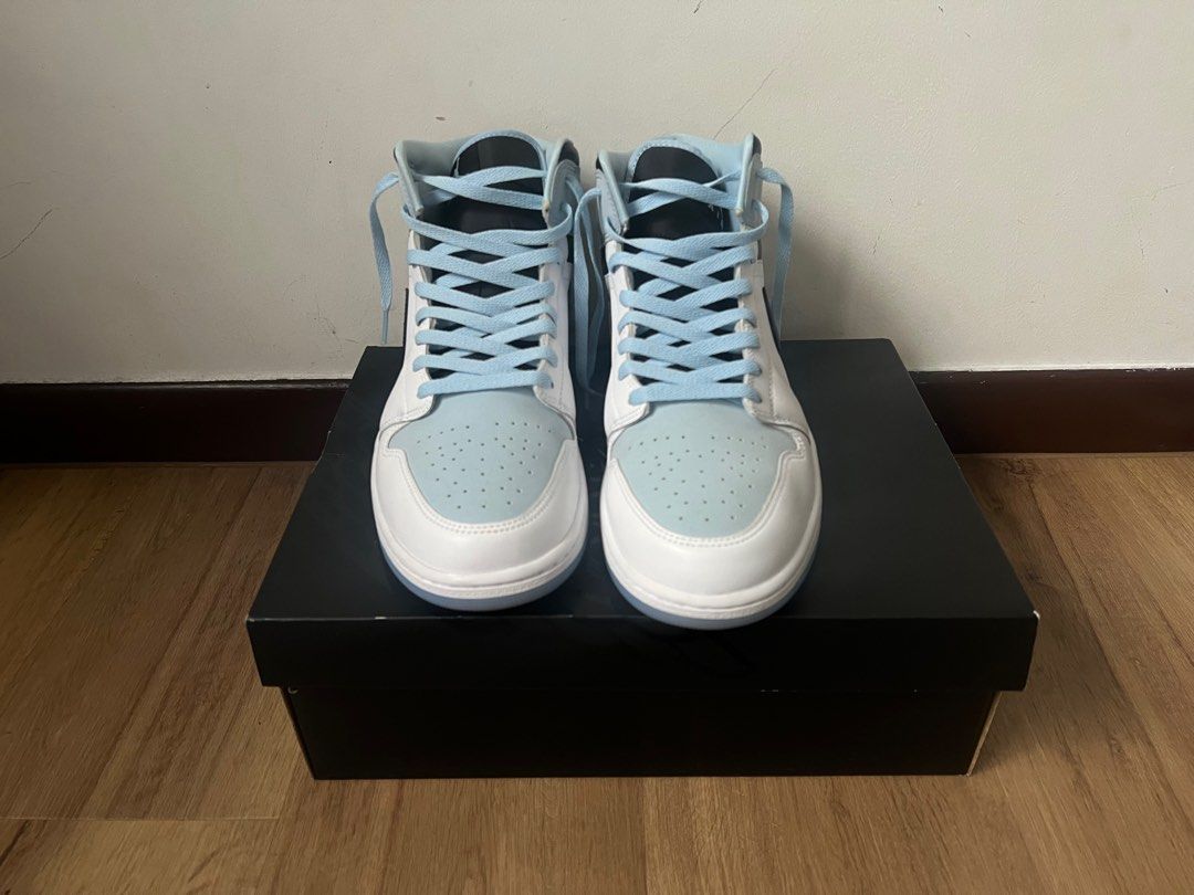 Air Jordan 1 Mid SE Iced Blue Men s Fashion Footwear Sneakers