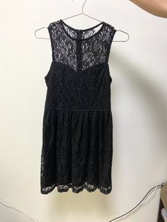 Air space 微性感透感蕾絲短洋裝