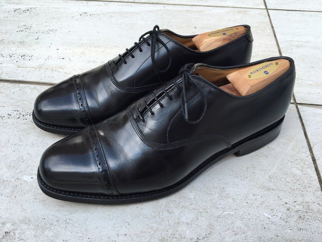 Allen Edmonds Byron Black Captoe Oxford US 9D with Shoe Bags