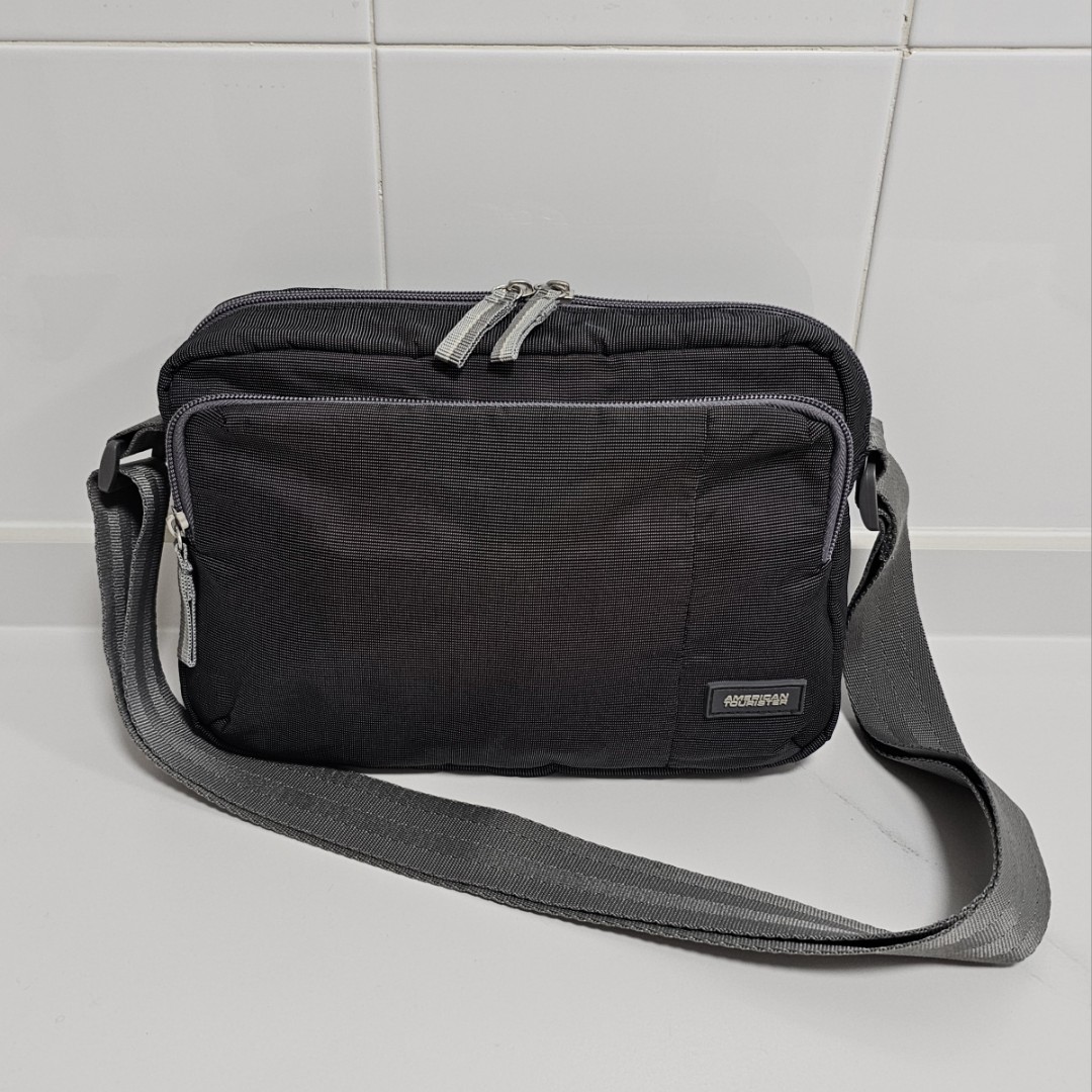 American Tourister Excursion Crossbody Sling Bag Grey, Men's Fashion ...