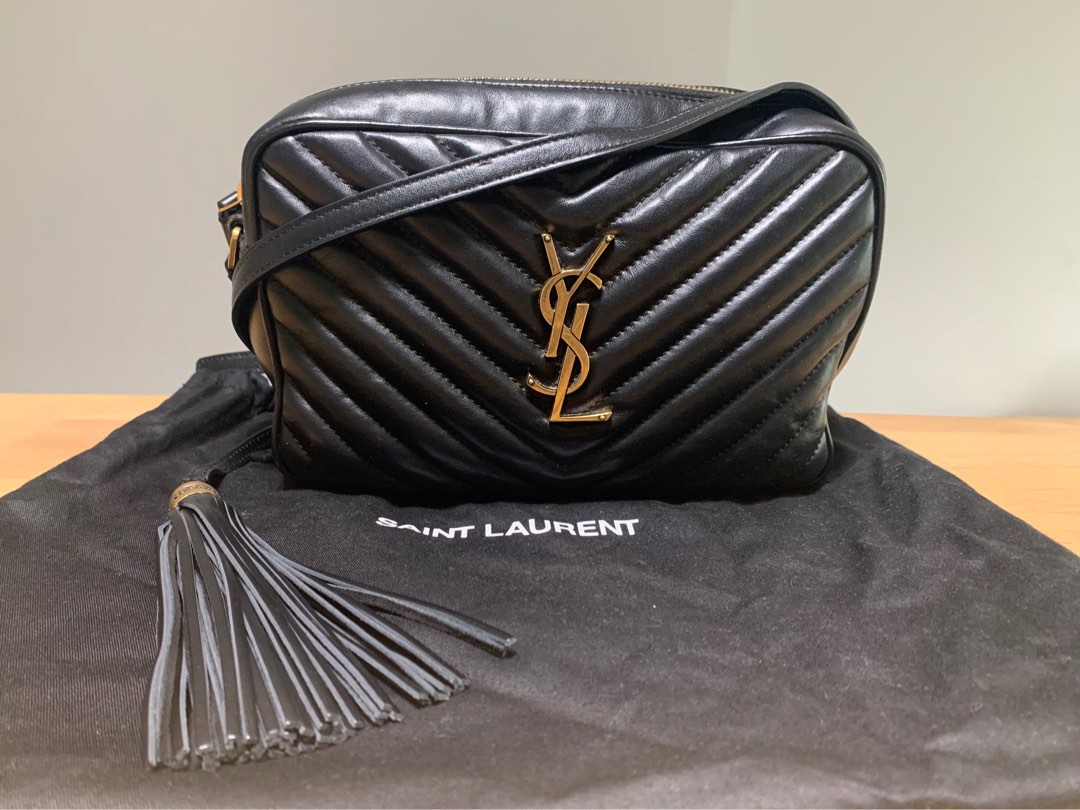 Saint Laurent Lou Camera Bag Quilted Blanc Vintage in Calfskin