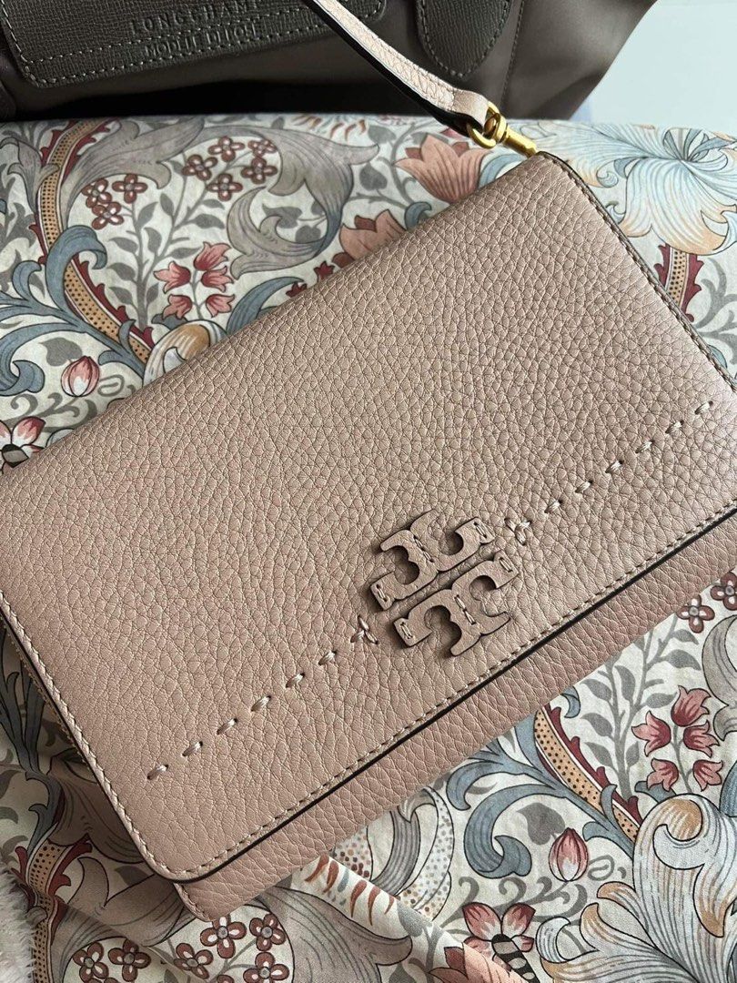 Authentic TORY BURCH Mcgraw flat wallet crossbody Luxury Bags