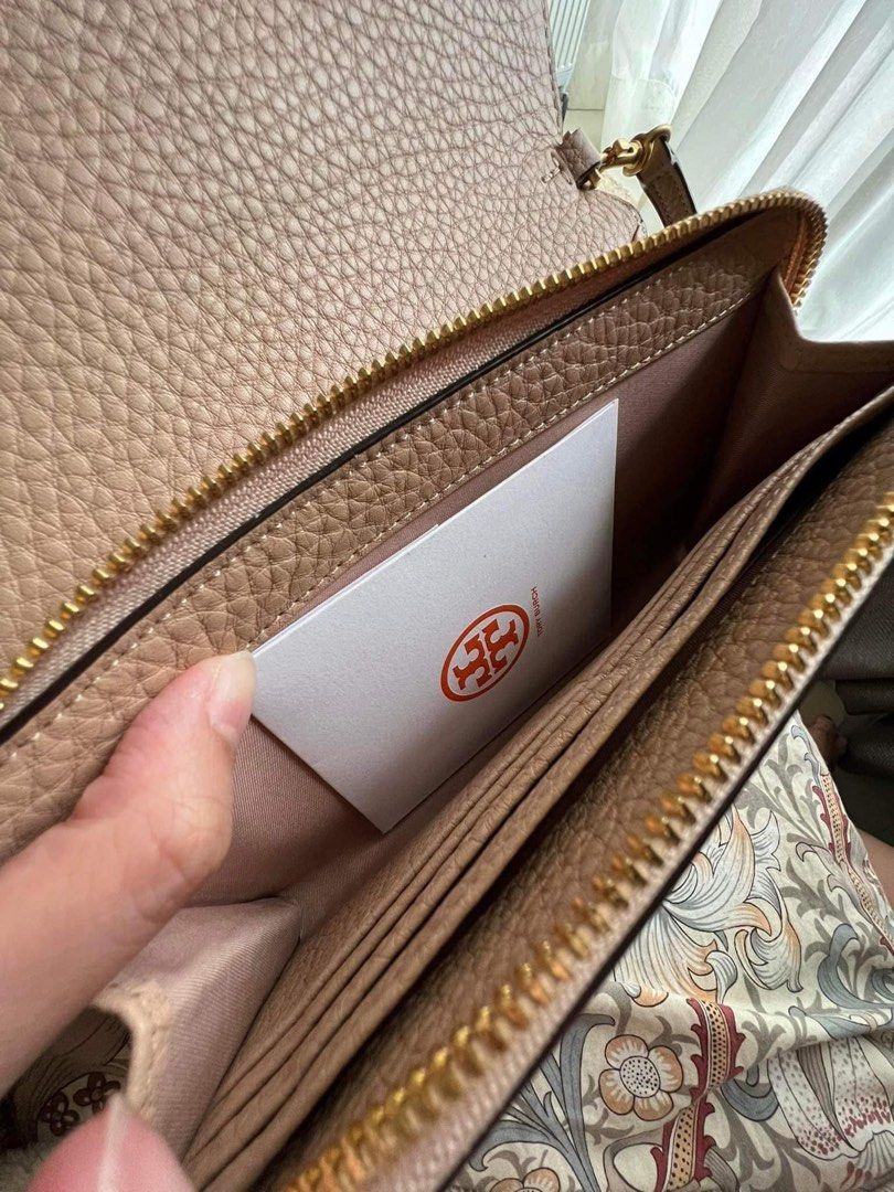 Tory burch mcgraw flat leather wallet crossbody store