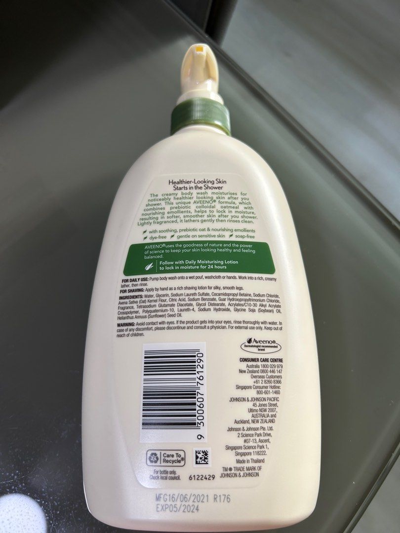 Aveeno Daily Moisturizing Wash Twin Pack 1 litre, Beauty & Personal