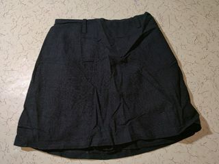 BLACK LINEN FULL SKORT
