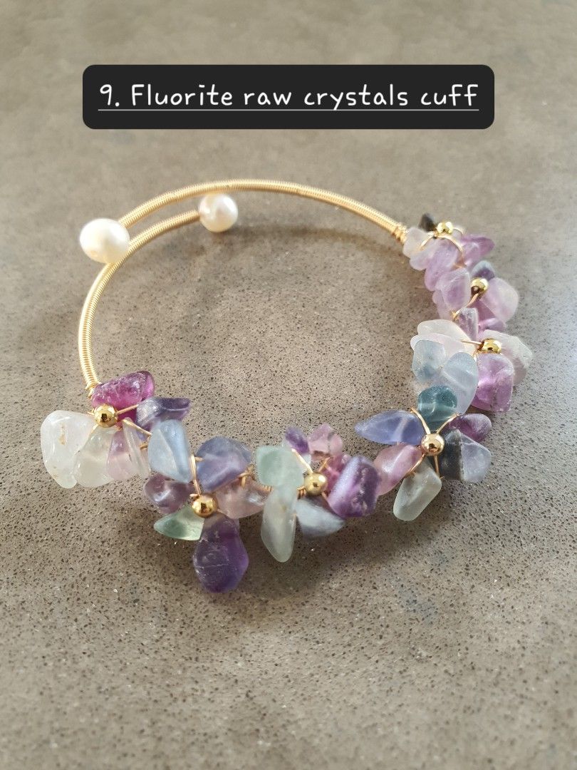 Raw crystal cuff bracelet online