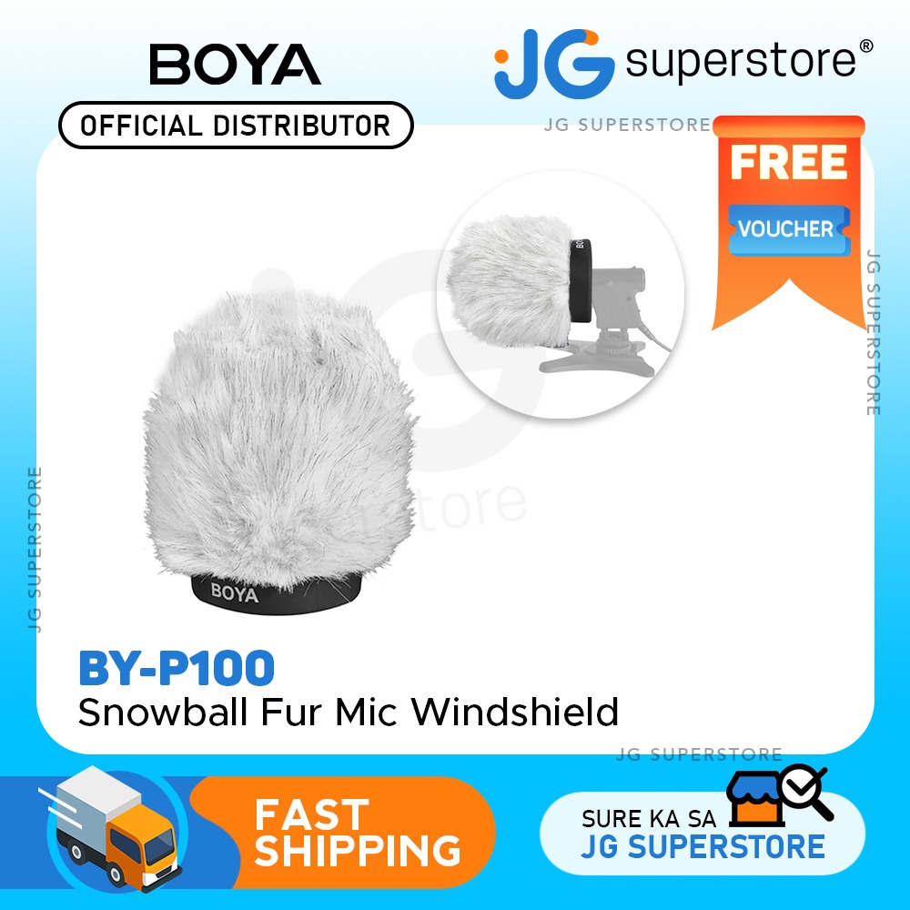 Boya BY-P100 Snowball Fur Puff Shotgun Microphone Foam Windscreen ...