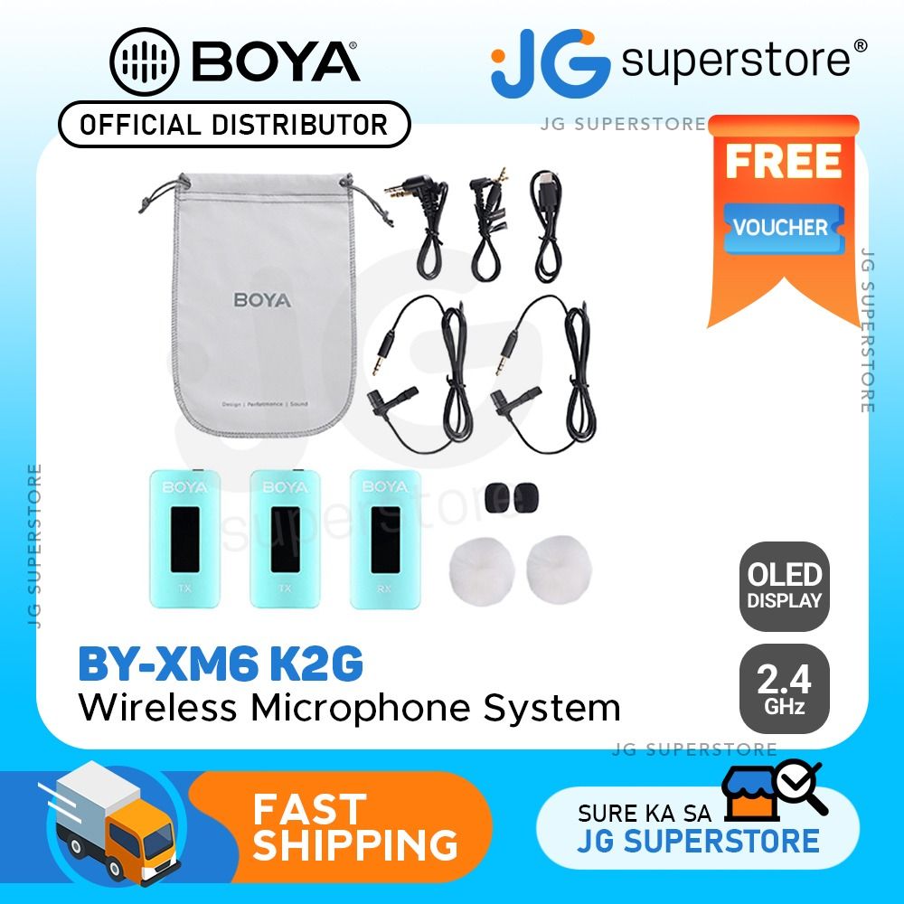 Boya BY-XM6 K2 2.4GHz Ultracompact Wireless Colorful Microphone System ...