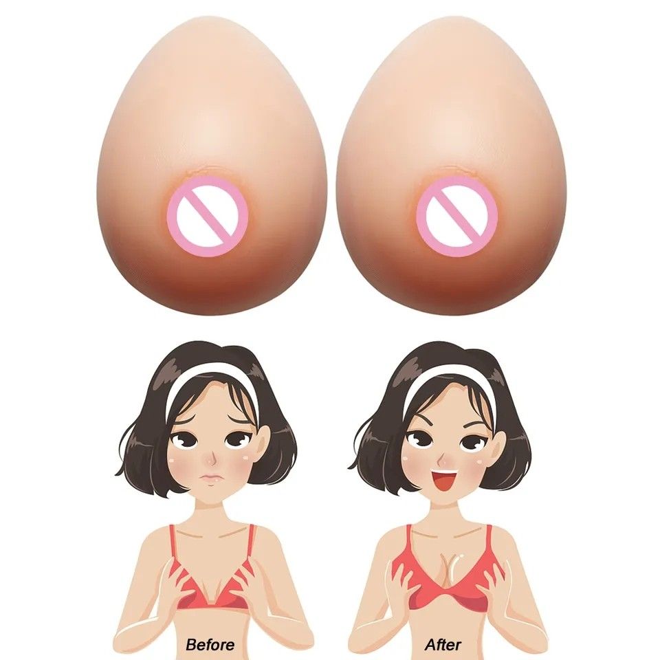 Self Adhesive Fake Boob Drop Shape Silicone Breast Form for