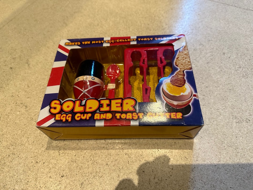 British Soldier Egg Cup and Toast Cutter, Furniture & Home Living