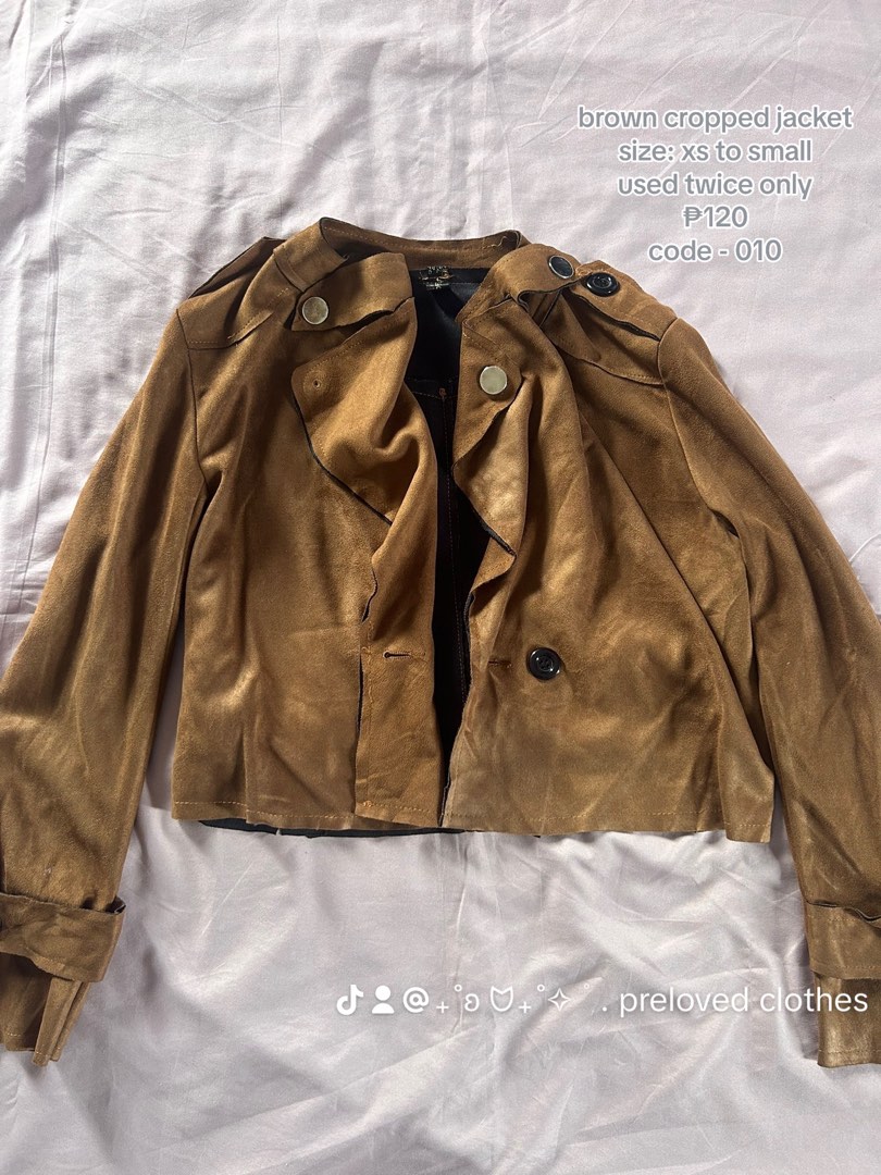 Poised Cropped Jacket (Brown)